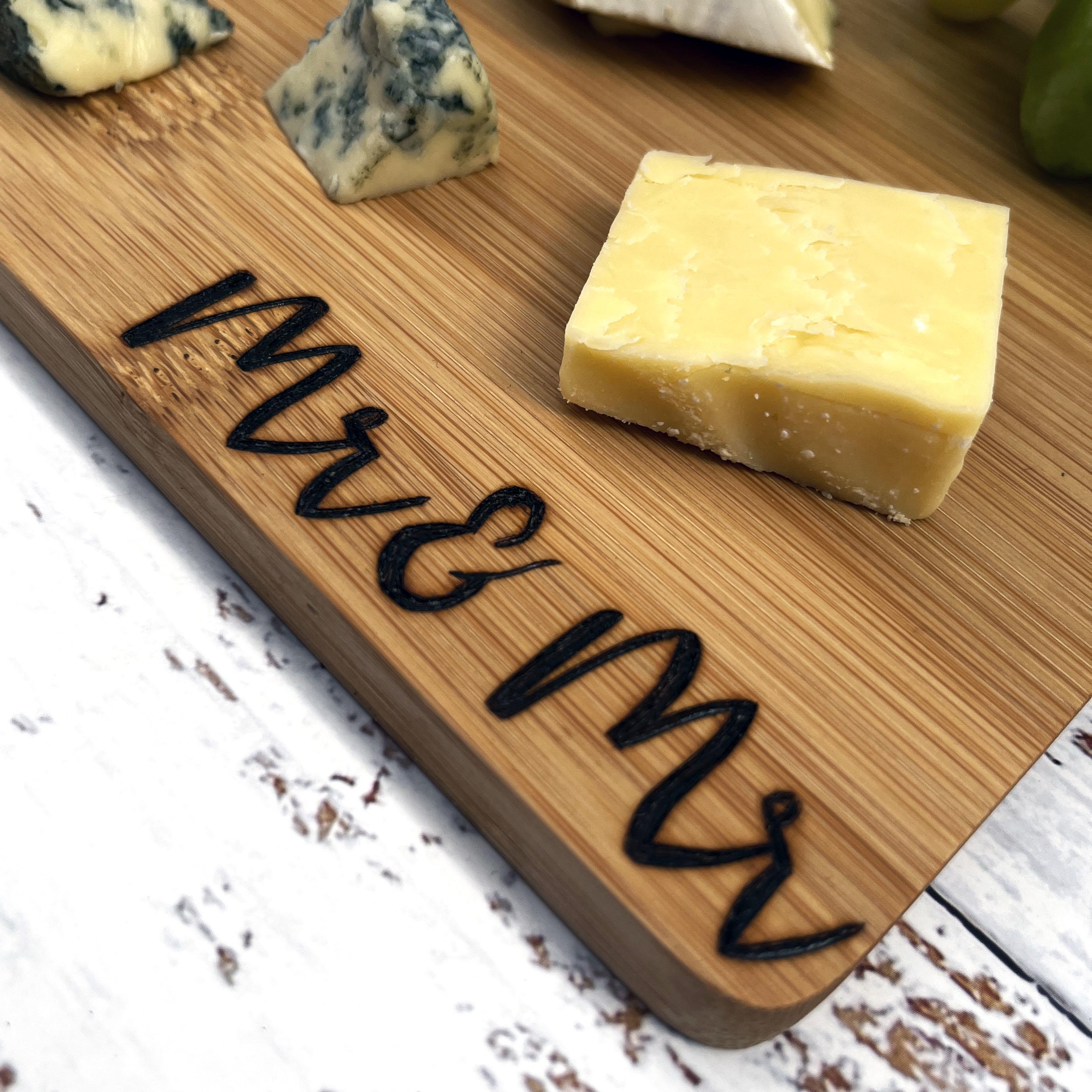wood cheese board for couple