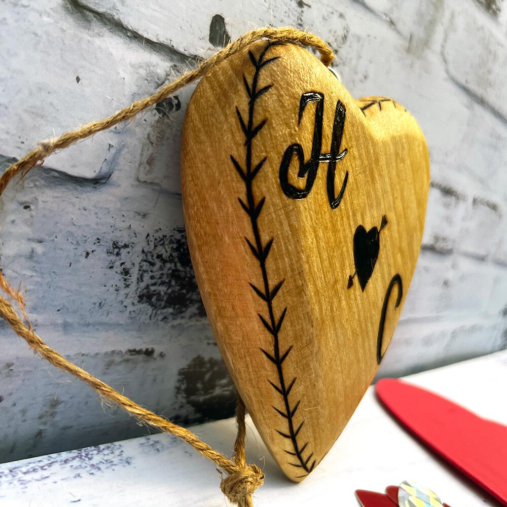 wooden heart personalized