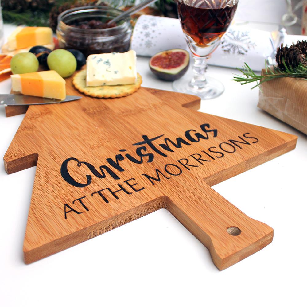 personalised wooden christmas tree board