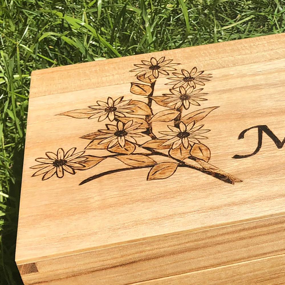 wooden daffodil box