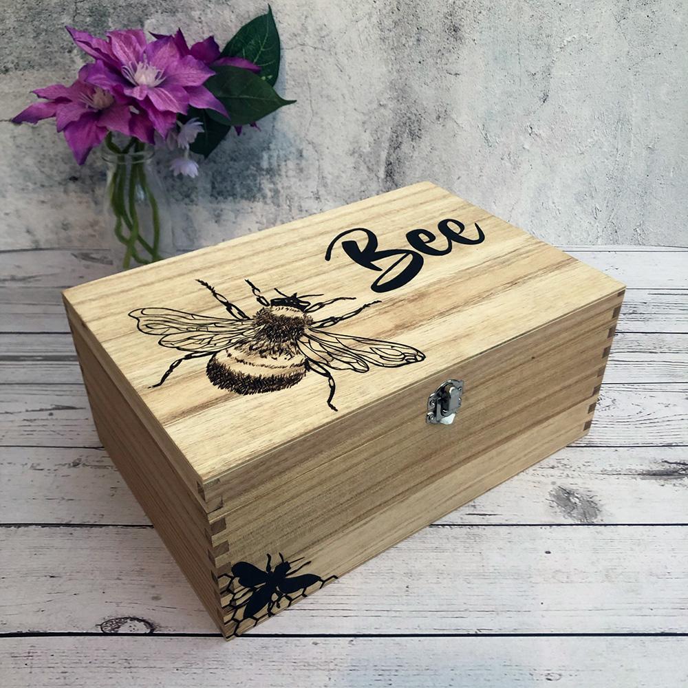 wooden keepsake memory box