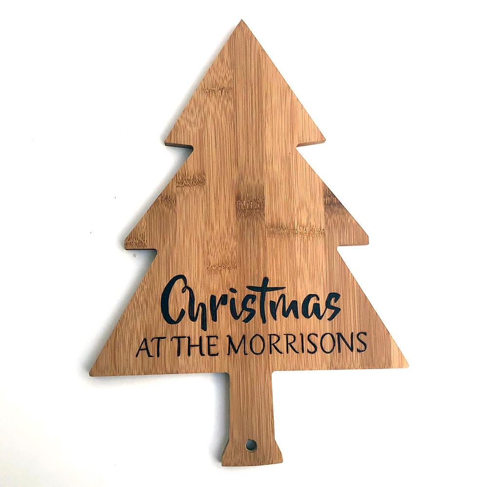 wooden christmas tree board