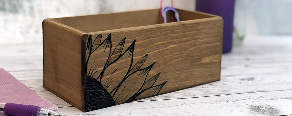 sunflower wooden box
