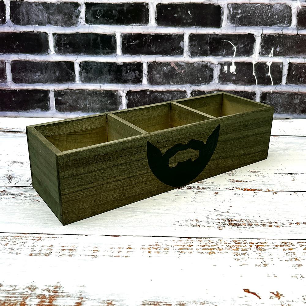 beard grooming wooden box