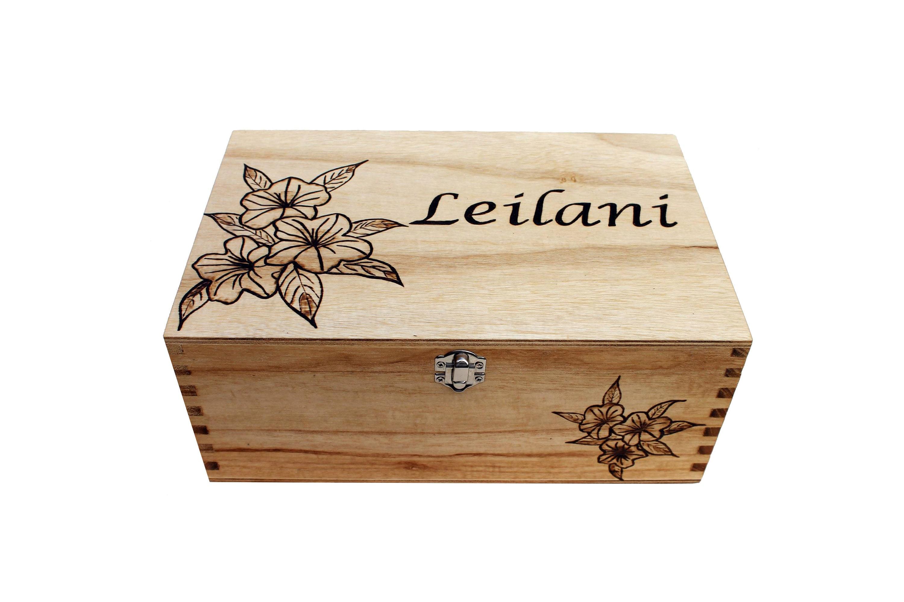 wooden christening box with name