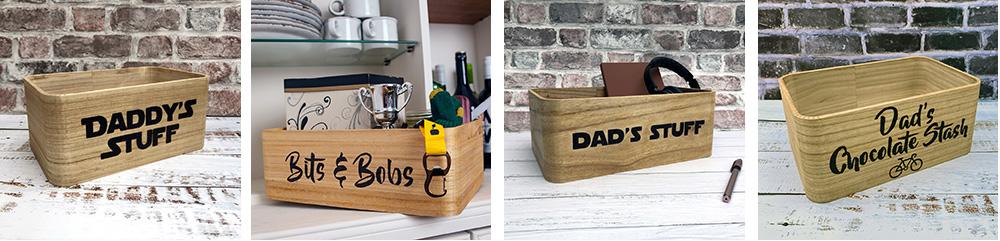 Curved storage box for Dad