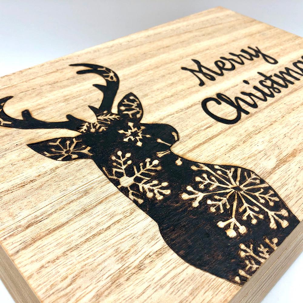 christmas deer wooden box