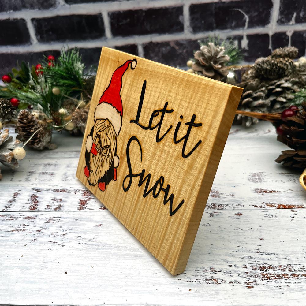 hand decorated wooden scandi christmas gnome