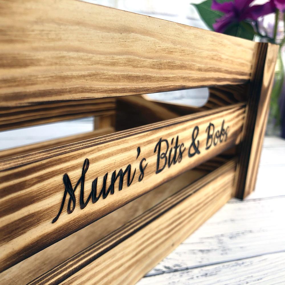 Mum's Bits and Bobs wooden storage crate