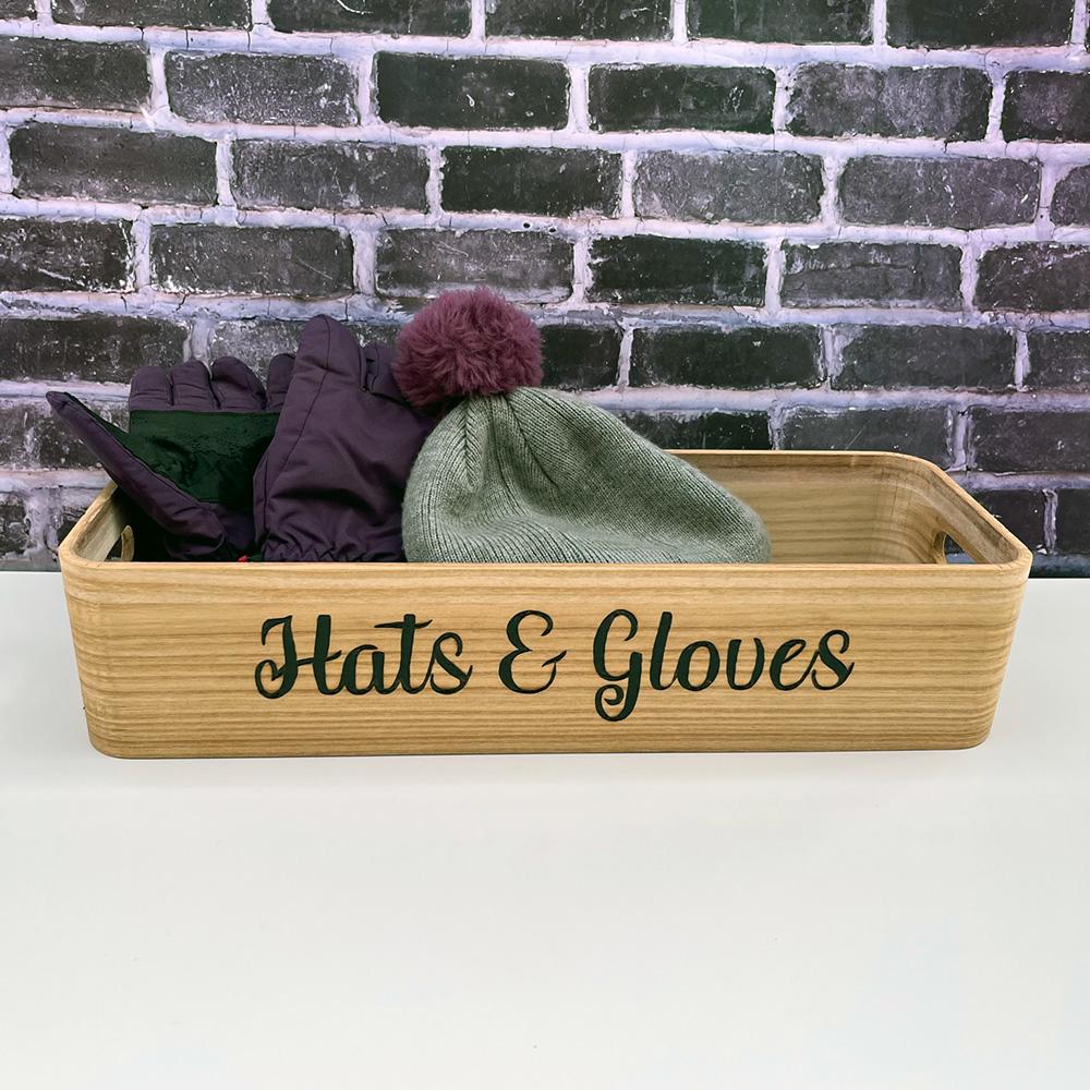 hat and glove wooden storage boxes