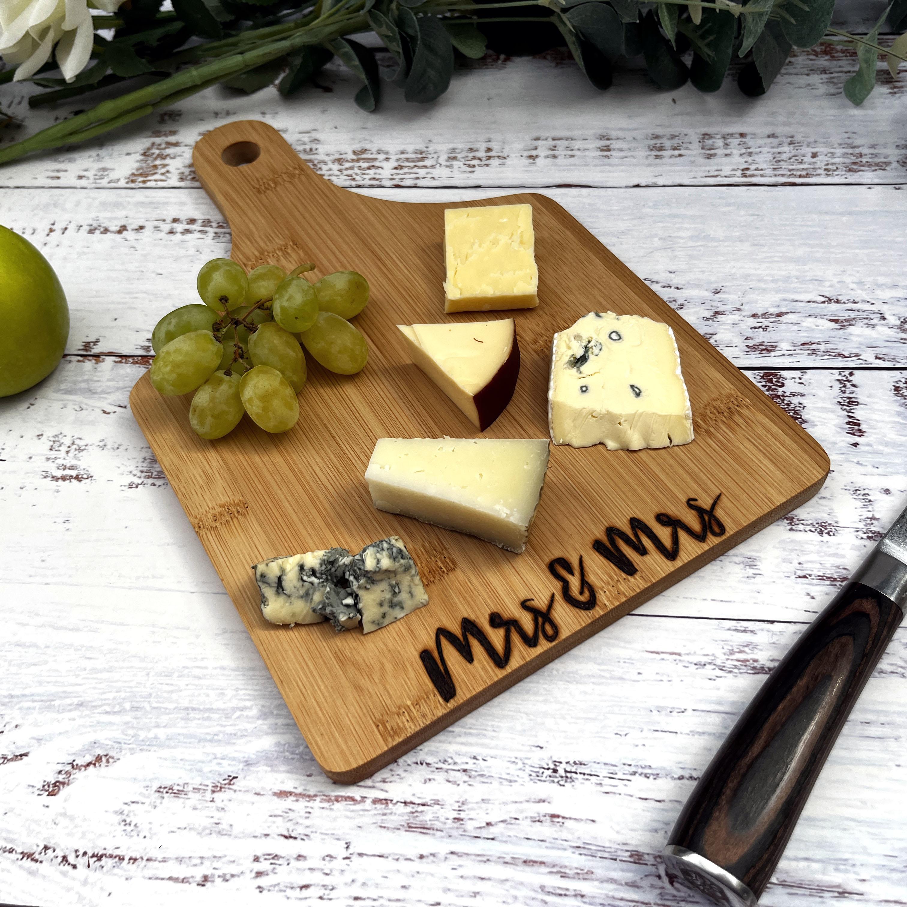 wooden cheese board for couple