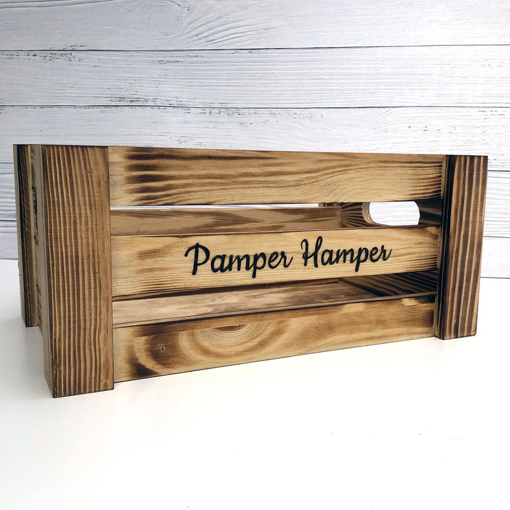 wooden pamper hamper