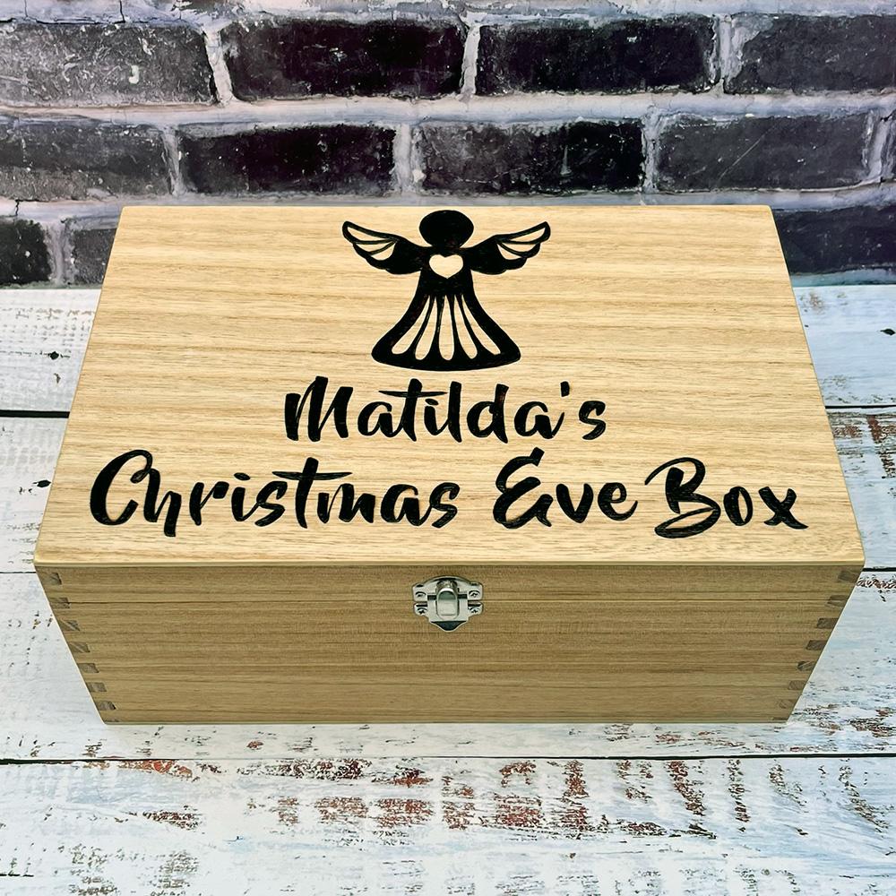 personalised wooden Christmas Eve Box