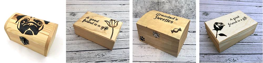 small personalised boxes and chests