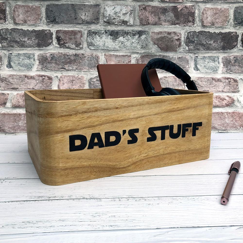 Dad's Stuff Curved Wooden Box