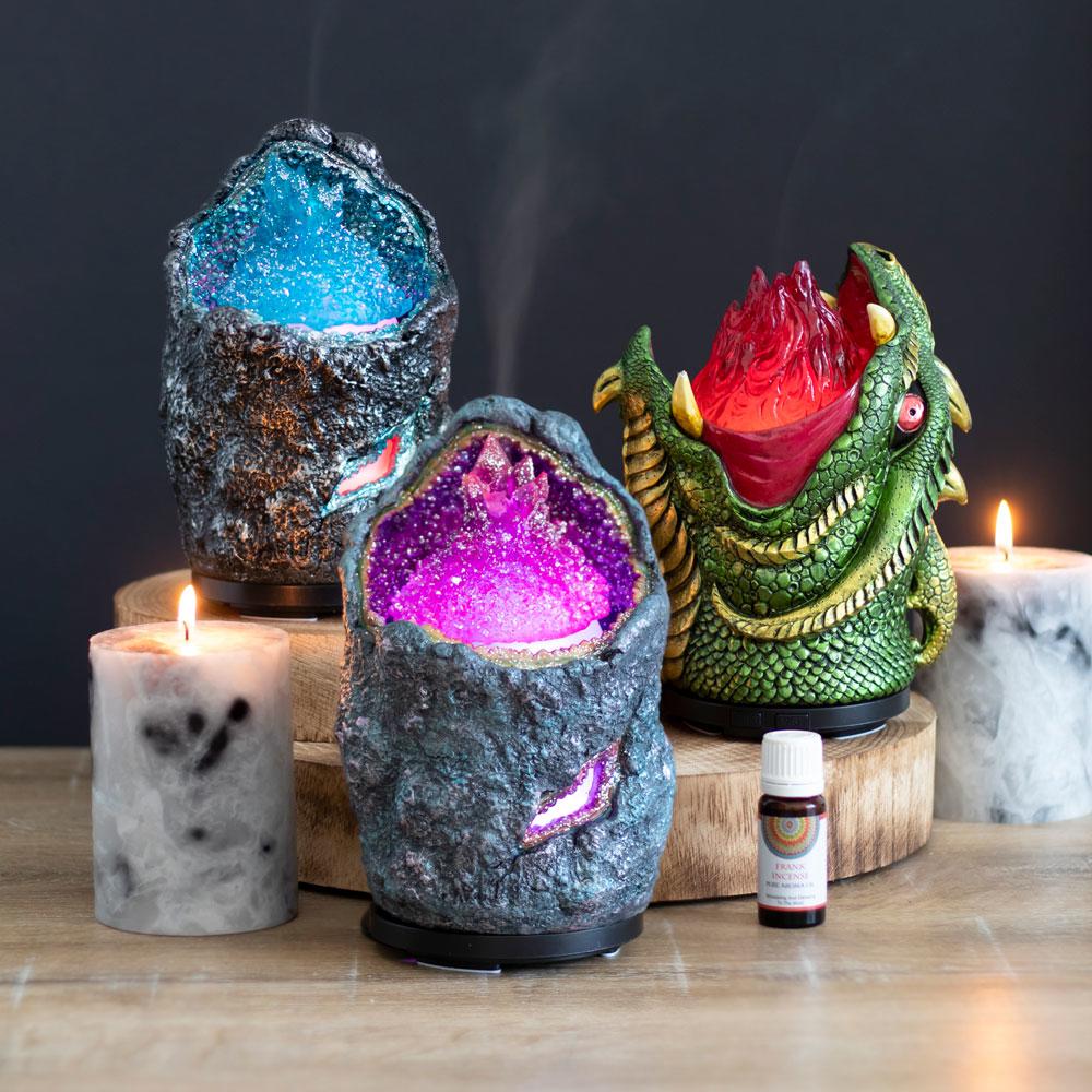 Glowing Purple Geode Cave LED Backflow Incense Burner