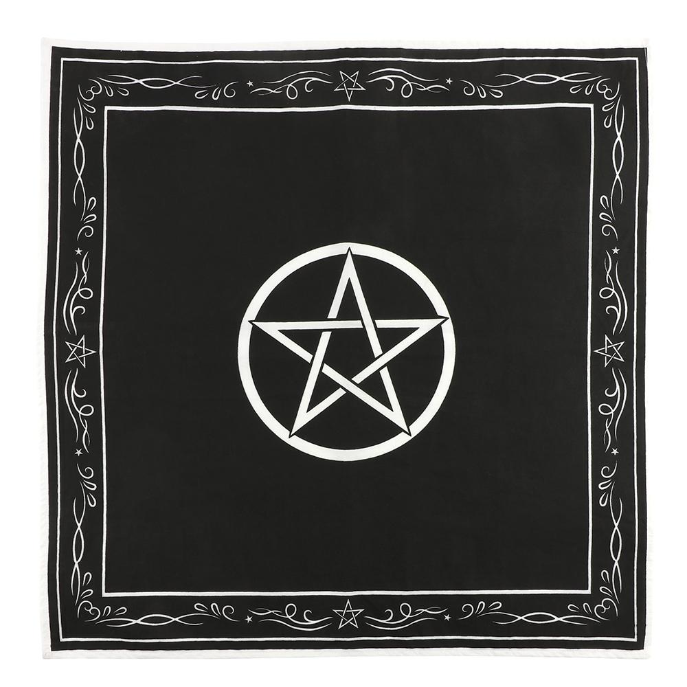Black Pentagram Wicca Altar Cloth