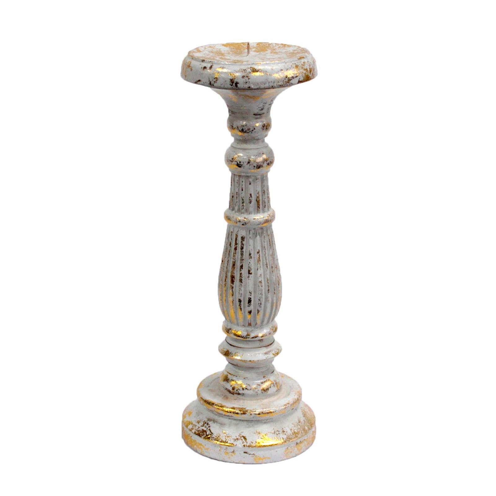 White & Gold Candle Stand (Med)