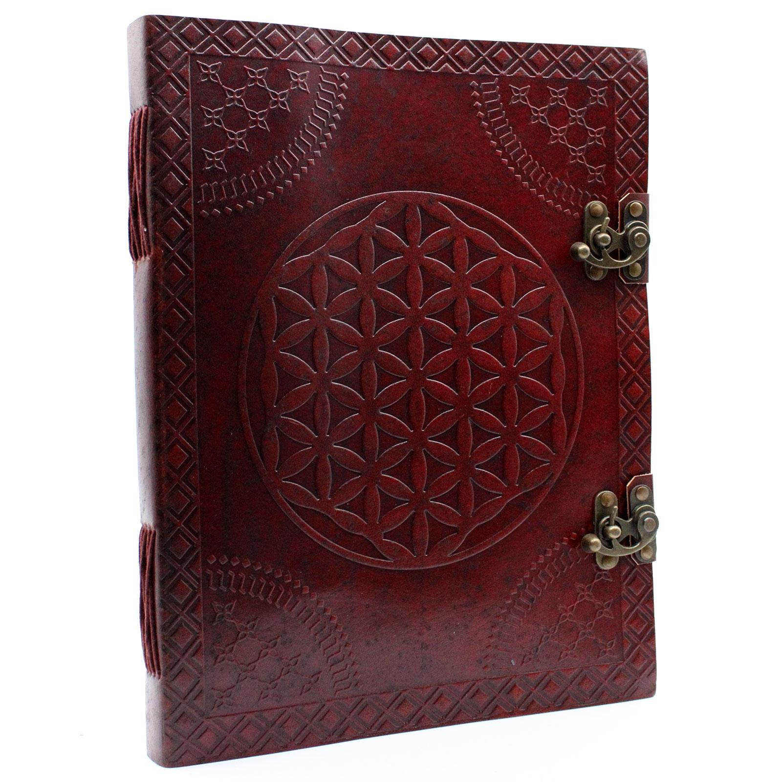 Large Leather Bound Flower of Life Journal (10"x13")
