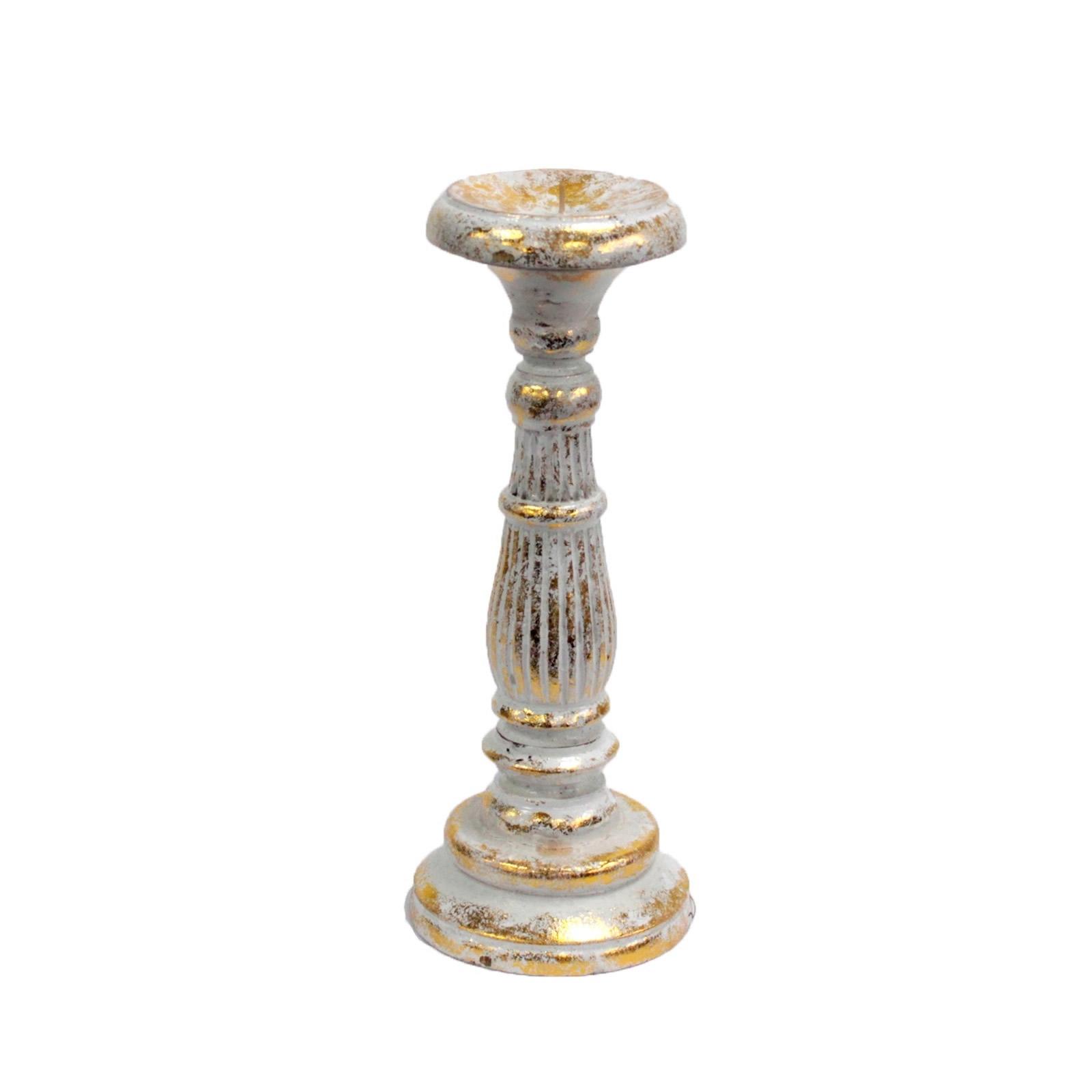 White & Gold Candle Stand (Small)