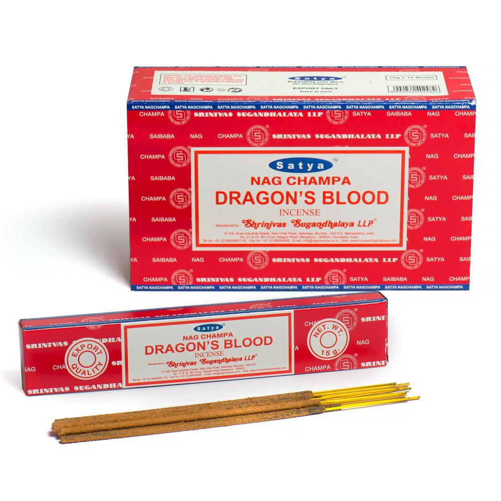 Dragon's Blood Vegan-Friendly Incense Sticks by Satya (12 Pack)