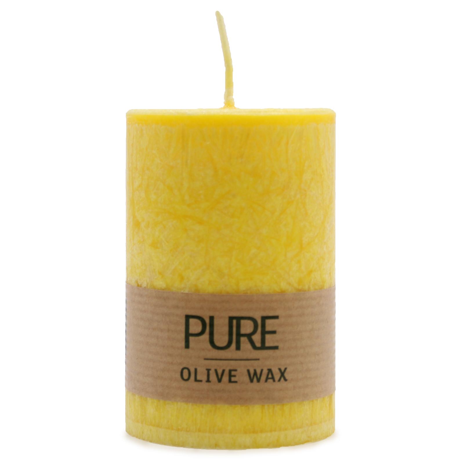 Vegan-Friendly Pure Olive Wax Candle 90x60 - Yellow