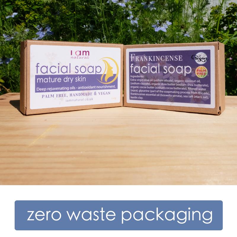 Frankincense Facial Cleansing Soap in zero waste boxes