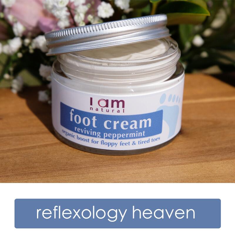 Organic Peppermint Foot Cream with lid off