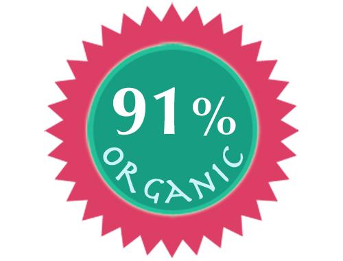 Organic Chamomile & Cocoa Lipbalm is 91% organic