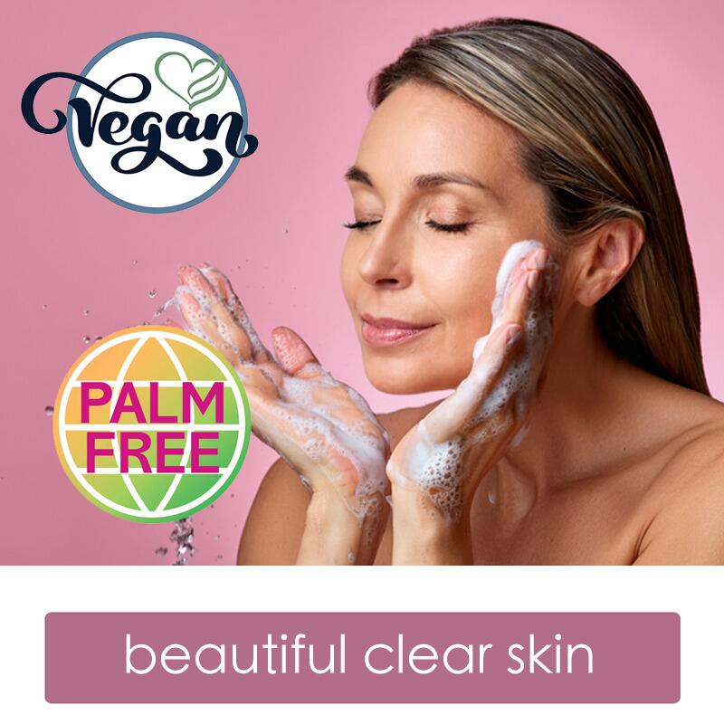 Rose Geranium Facial Cleansing Soap is palm free & vegan