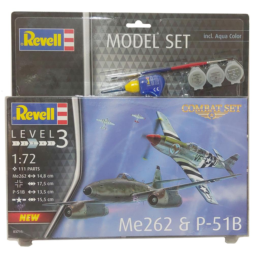 Revell Combat Set Me262 & P-51B Military Planes MODEL SET Scale 1:72 63711