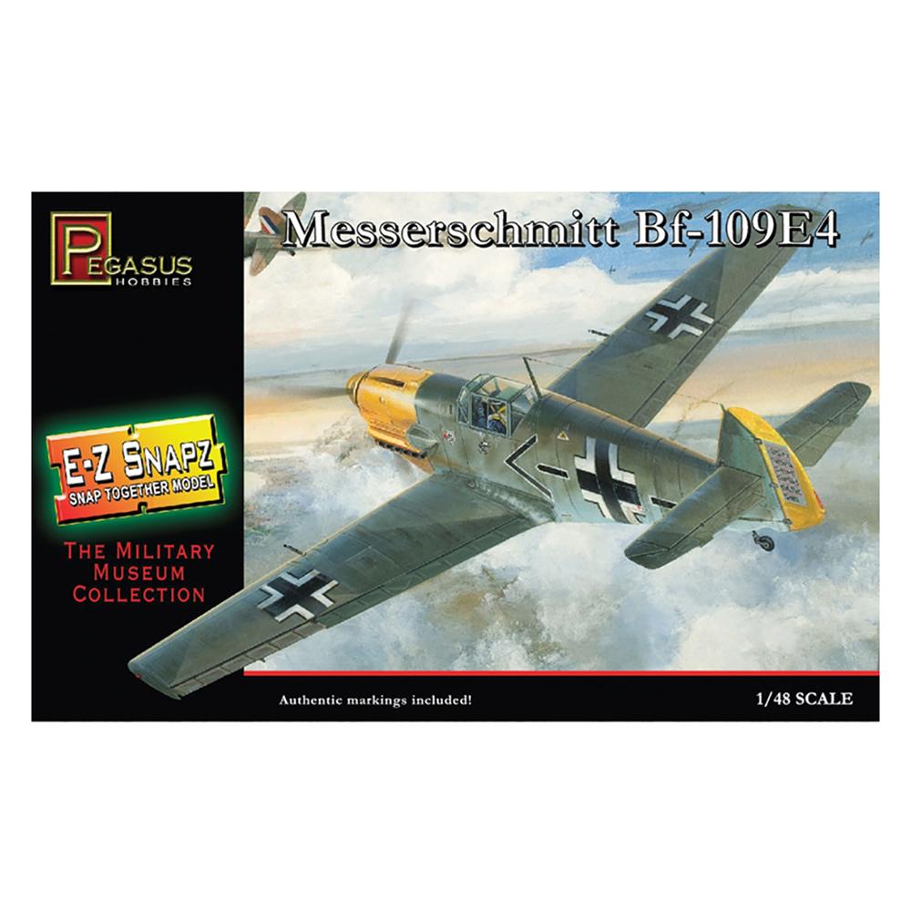 Pegasus Hobbies Messerschmitt Bf-109E4 E-Z Snapz Aircraft Model Kit Scale 1/48 8412