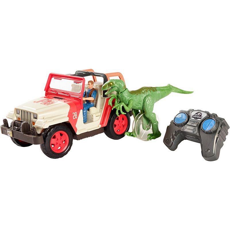 View 2 Jurassic World Jeep Wrangler Raptor Attack RC FNH12