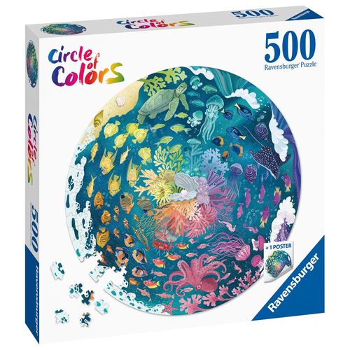 Ravensburger Circle of Colours Ocean 500 Piece Jigsaw Puzzle with Poster Age 10+ 17170