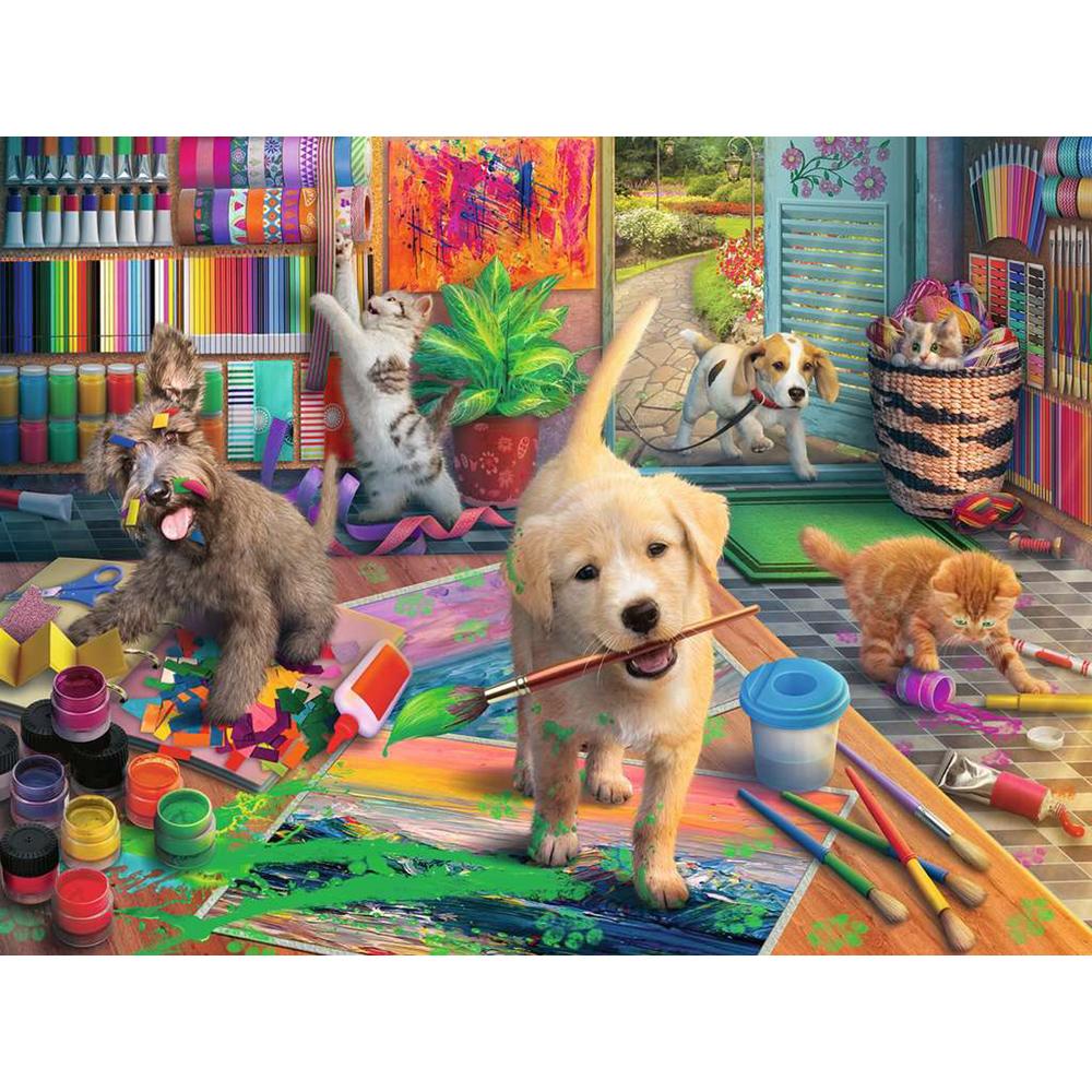 View 2 Ravensburger Cute Crafters 750 Piece Jigsaw Puzzle R16801