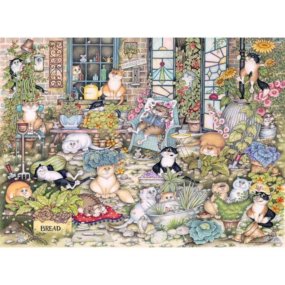 View 2 Ravensburger Vintage No.12 Crazy Cats The Good Life 500 Piece Jigsaw Puzzle 16978