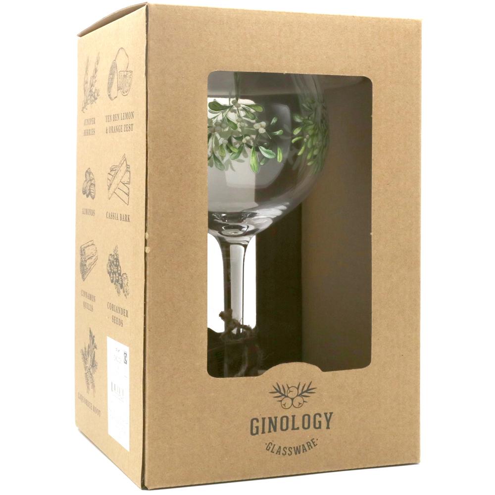View 3 Ginology Glassware Mistletoe Gin Copa Glass 690ml Festive Floral Design Boxed A30662