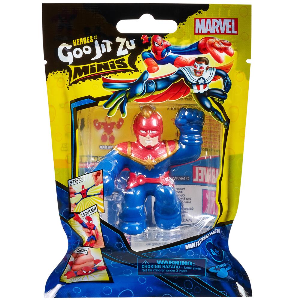 Heroes of Goo Jit Zu Marvel Minis Single Figure Pack Captain Marvel for Ages 4+ 41380-MARVEL