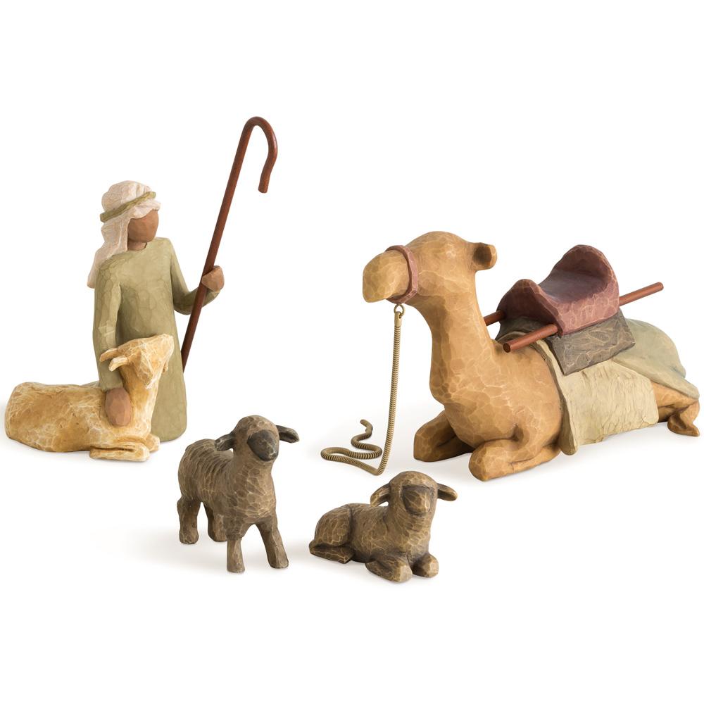 Willow Tree Nativity Collection Shepherd & Stable Animals Figurine Set 26105