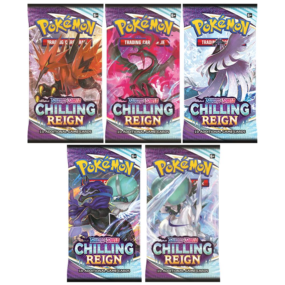 View 3 Pokemon Trading Card Game Sword and Shield Chilling Reign Booster Pack of 10 POK81846