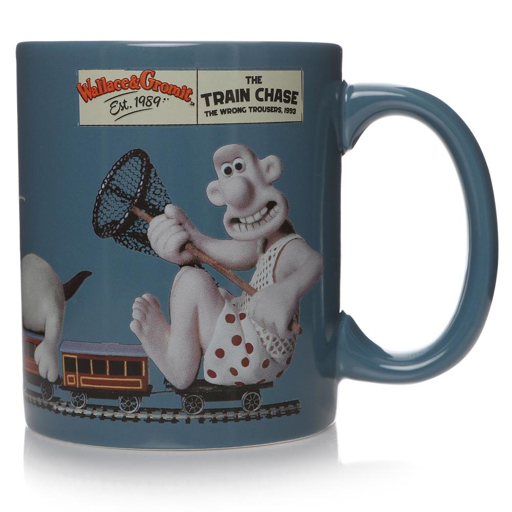 View 2 Wallace & Gromit The Wrong Trousers Train Chase 350ml Ceramic Mug MUGBAA01