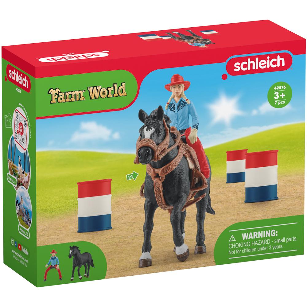 Schleich Farm World Cowgirl Barrel Racing Fun with Appaloosa Stallion Figure 42576