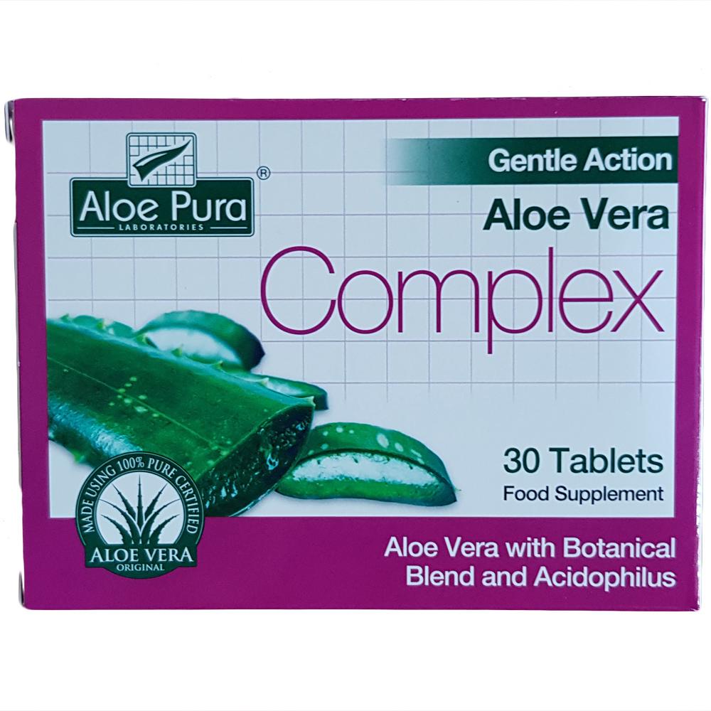 Aloe Pura Organic Aloe Vera Gentle Action COMPLEX 30 TABLETS OHE1700