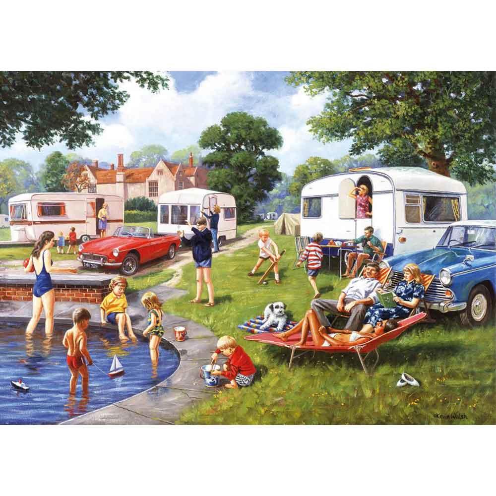 View 2 Kidicraft Caravan Holiday Kevin Walsh Nostalgia 1000 Piece Jigsaw Puzzle 33014