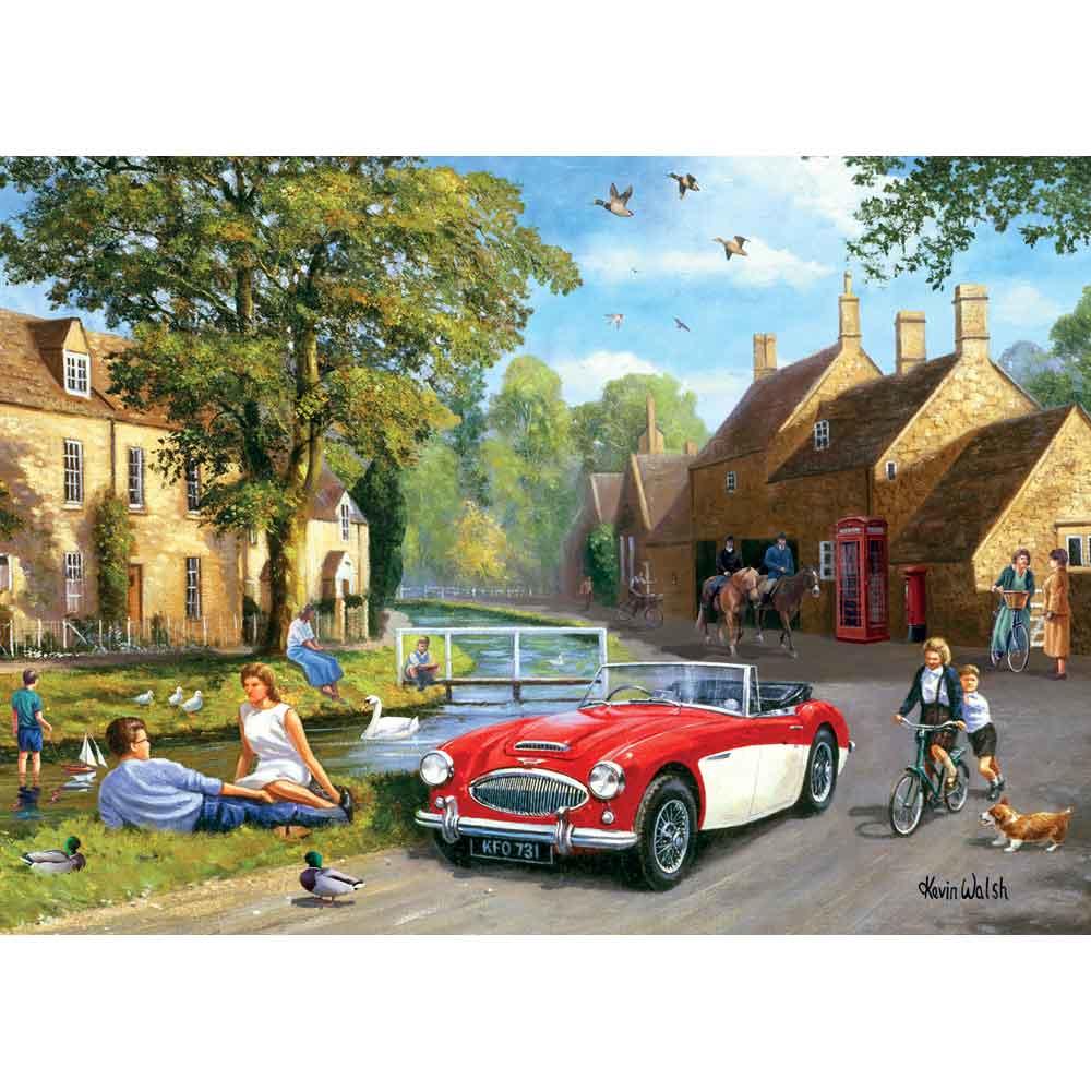 View 2 Kidicraft Kevin Walsh Nostalgia Cotswold Village 1000 Piece Jigsaw Puzzle K33023
