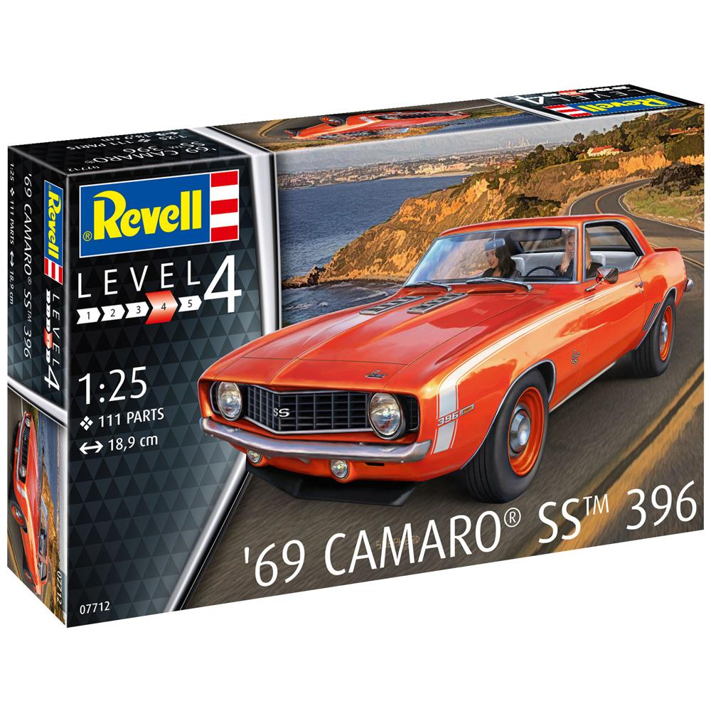 View 3 Revell Chevrolet Camaro SS 396 1969 Version Car Model Kit 07712 Scale 1:25 RV07712