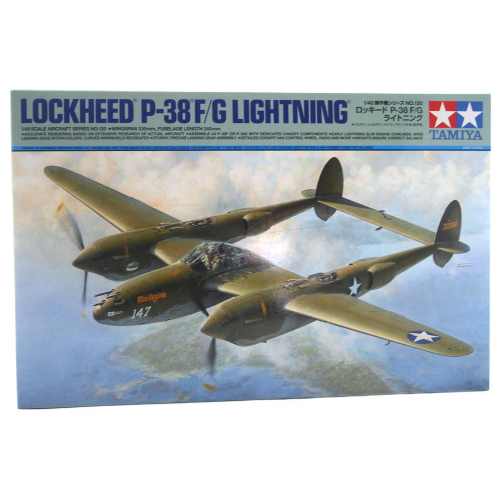 Tamiya Lockheed P-38 F/G Lightning Aircraft Model Kit Scale 1:48 61120