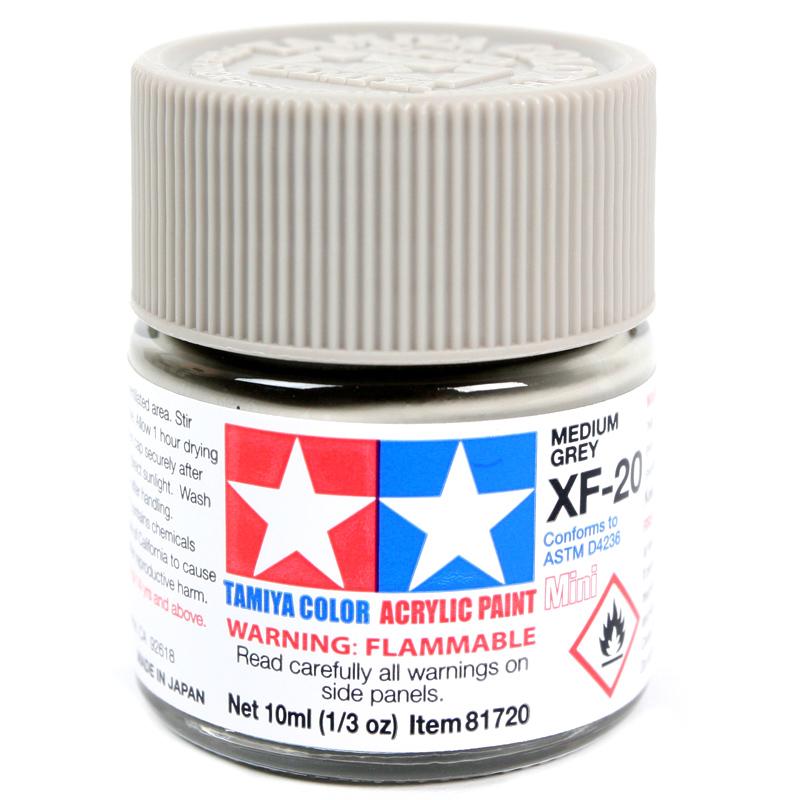 Tamiya 81320 Acrylic Color XF-20 Medium Grey Matte 23ml - New