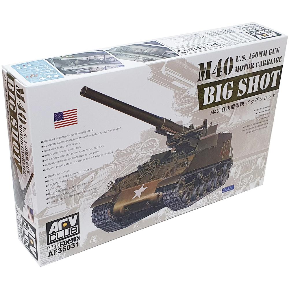 AFV Club M40 Big Shot U.S. WWII 150mm Gun Motor Carriage Model Kit Scale 1:35 AF35031