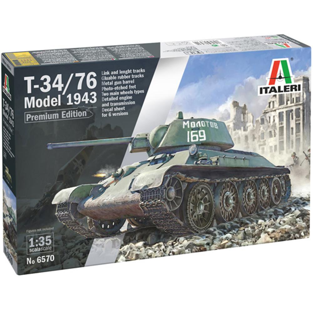 Italeri T-34/76 1943 Tank Military Premium Edition Model Kit Scale 1:35 6570